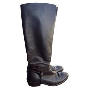 Ariat Brown Leather Tall Riding Boots Womens Size 8B Front Zip Buckle Equestrian